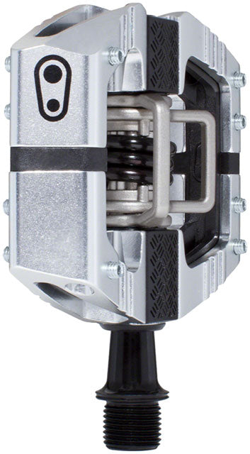Crankbrothers Mallet E LS Pedals - Dual Sided Clipless with Platform, Aluminum, 9/16", High Polish Silver