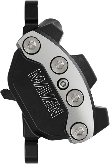 SRAM Maven Ultimate Disc Brake and Lever - Front or Rear, Post Mount, 4-Piston, Carbon Lever Blade, Ti Hardware, Silver/Black, B1
