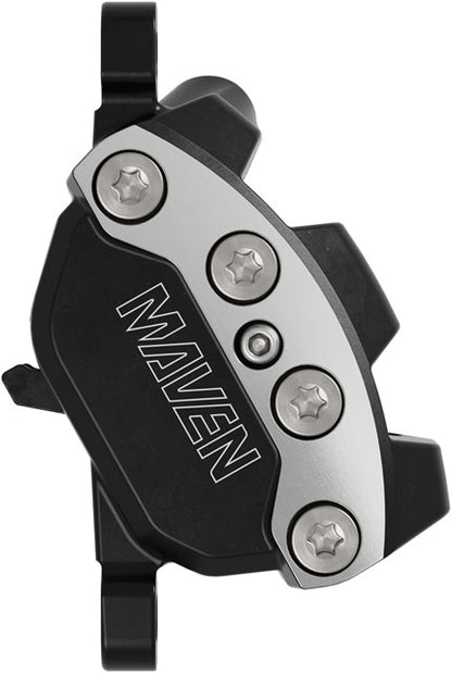 SRAM Maven Ultimate Disc Brake and Lever - Front or Rear, Post Mount, 4-Piston, Carbon Lever Blade, Ti Hardware, Silver/Black, B1