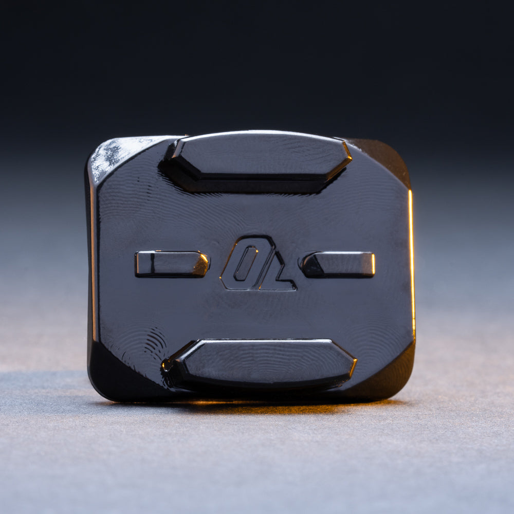 Curved helmet mount base for Outbound bike helmet lights, top view