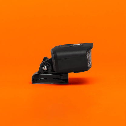 Portal bike helmet light side view on its helmet mount