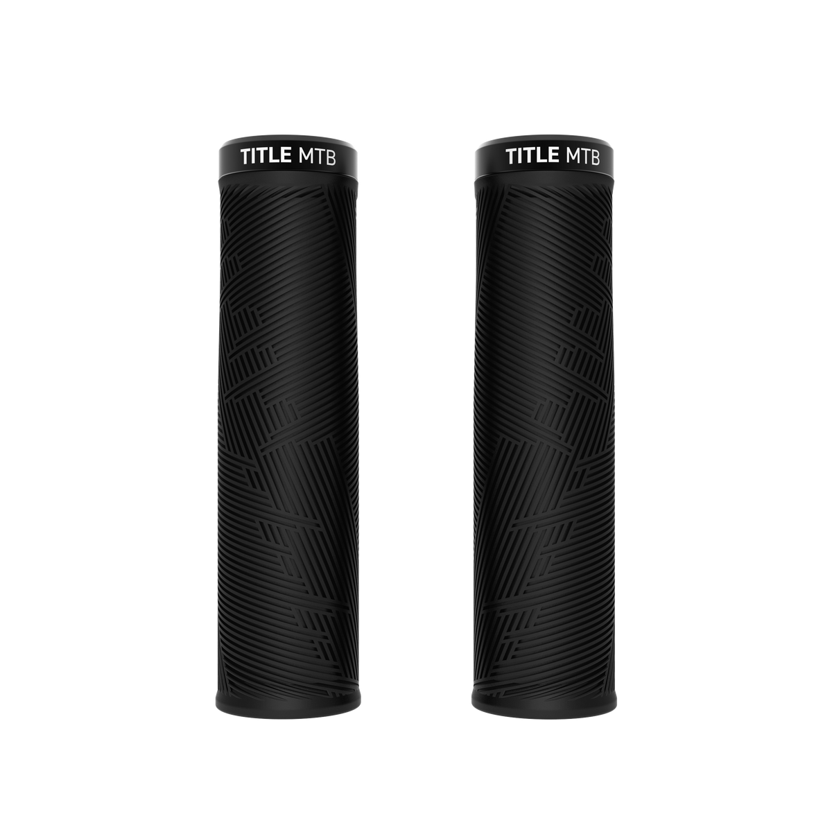 TITLE MTB FORM XL lock-on grips in Black, pair front view