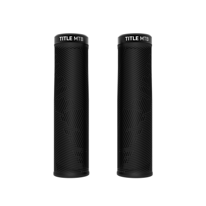 TITLE MTB FORM XL lock-on grips in Black, pair front view
